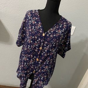 Tie in front floral blouse